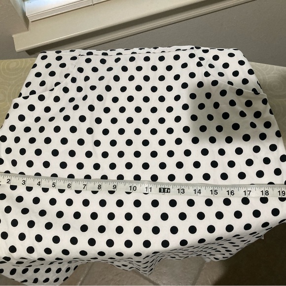 Chaps black and white polka dot cotton sleeveless sheath midi dress - Picture 5 of 10